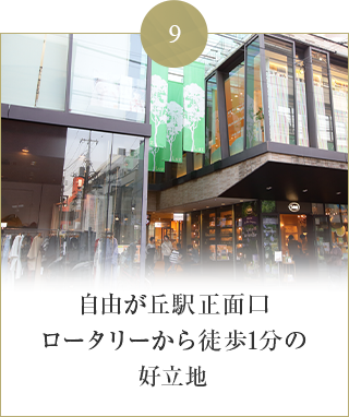 自由が丘駅正面口ロータリーから徒歩1分の好立地